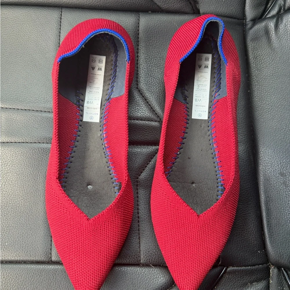 Rothy's Women's Red Pointed Knit Flats